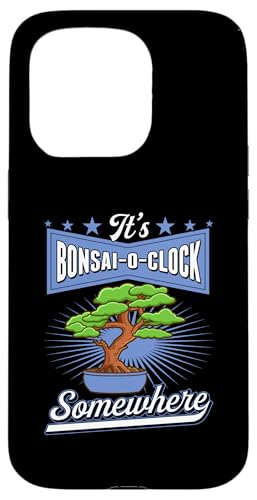 Es ist Bonsai O Clock Somewhere Retro Hülle für iPhone 15 Pro von Buddhist Zen Garden Outdoor Bonsai Tree Art Merch