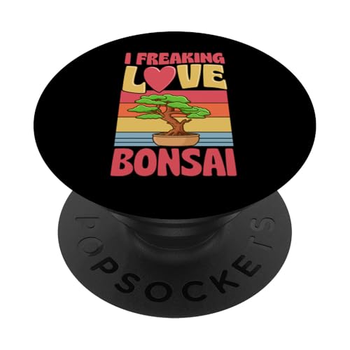I Freaking Love Bonsai, Retro-Vintage-Stil PopSockets Klebender PopGrip von Buddhist Zen Garden Outdoor Bonsai Tree Art Merch