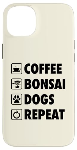 Kaffee-Bonsai-Hunde wiederholen einfaches Bonsai-Gartenleben Hülle für iPhone 14 Plus von Buddhist Zen Garden Outdoor Bonsai Tree Art Merch