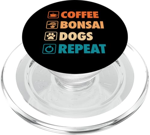 Kaffee-Bonsai-Hunde wiederholen einfaches Bonsai-Gartenleben PopSockets PopGrip für MagSafe Kaffee-Bonsai-Hunde wiederholen einfaches Bonsai-Gartenleben PopSockets PopGrip für MagSafe von Buddhist Zen Garden Outdoor Bonsai Tree Art Merch