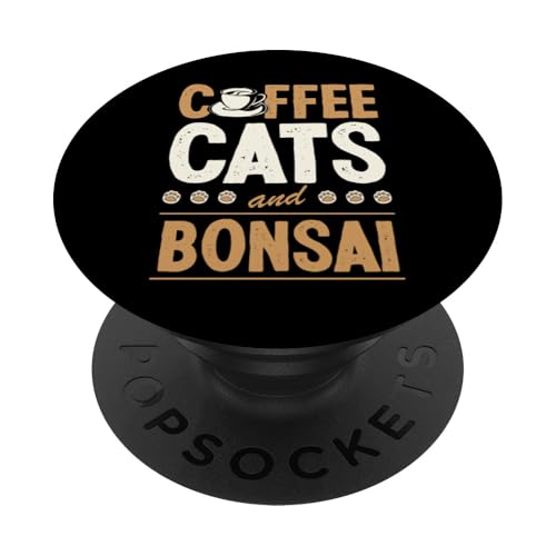 Kaffeekatzen und Bonsai PopSockets Klebender PopGrip von Buddhist Zen Garden Outdoor Bonsai Tree Art Merch