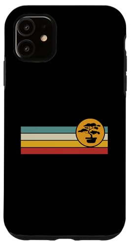 Mini-Bonsai-Enthusiasten, Retro-Stil, Bonsai-Baum, Sonnenuntergang Hülle für iPhone 11 von Buddhist Zen Garden Outdoor Bonsai Tree Art Merch