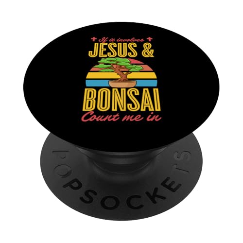 Wenn es um Jesus und Bonsai geht, zähle mich dazu PopSockets Klebender PopGrip von Buddhist Zen Garden Outdoor Bonsai Tree Art Merch