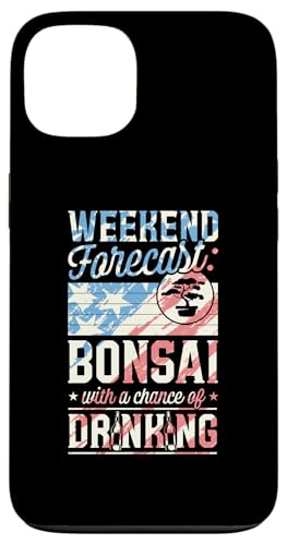 Wochenendvorhersage Bonsai mit einer Chance Bier zu trinken Hülle für iPhone 13 von Buddhist Zen Garden Outdoor Bonsai Tree Art Merch