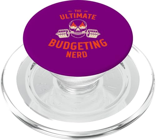 Der ultimative Budget-Nerd, Flaming Skull Barbell PopSockets PopGrip für MagSafe von Budgeting Stuff