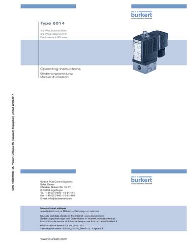 Bürkert Direktgesteuertes Ventil 125361 6014 24 V/AC Gehäusematerial Messing Dichtungsmaterial FKM von Bürkert