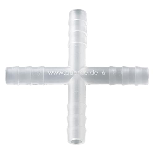Bürkle Polypropylen Kreuzverbinder für Durchmesser 5mm-7mm, Zylindrischh Form, Transparent von Bürkle