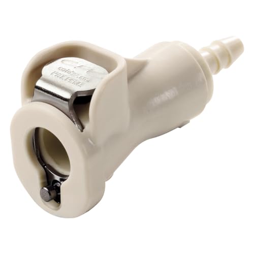 Bürkle POM Schnellverschluss-Schlauchkupplungen mit Schlauchtüllen, mit Ventil, NW 3.2 mm, Mutterteil, 3.2 mm Schlauchinnendurchmesser, 42 mm Länge von Bürkle