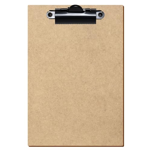 Bütic HDF/MDF Klemmbrett Standardform für DIN A3 A4 A5 A6 Clipboard aus 3mm starkem HDF, Format:A6 hoch, Klemme:Zahnklemme schwarz von Bütic GmbH