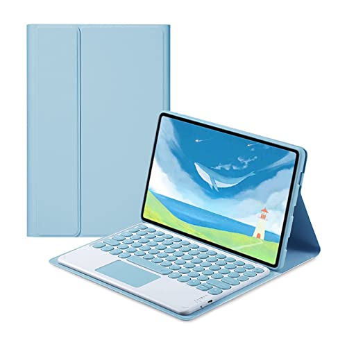 Bueuwe Tastatur Hülle für Fire HD 10 Plus/Fire HD 10 (11. Generation, Release 2021) Kabellose, Abnehmbare BT-Tastaturabdeckung,Blue with touchpad von Bueuwe