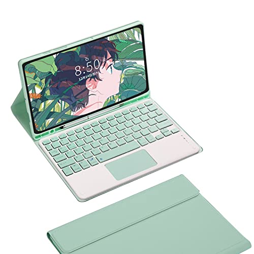 Bueuwe Tastatur Hülle für Samsung Galaxy Tab A7 10.4 2020 Modell (SM-T500/T505/T507), Bluetooth-Tastatur Mit Hintergrundbeleuchtung Und Touchpad, Stifthalter,Grün von Bueuwe
