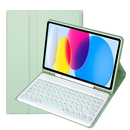 Bueuwe Tastatur Hülle für Samsung Galaxy Tab S9 2023 11 inch SM-X710/X716B/X718U, Abnehmbare Bluetooth-Tastatur Mit Stifthalter,Grün von Bueuwe