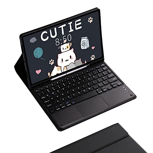 Bueuwe Tastatur hülle Für Samsung Galaxy Tab S8/Tab S7 11 Zoll (SM-X700/X706/T870/T875/T878), Hintergrundbeleuchtete Bluetooth-Tastatur Mit Touchpad, Stifthalter,Schwarz von Bueuwe