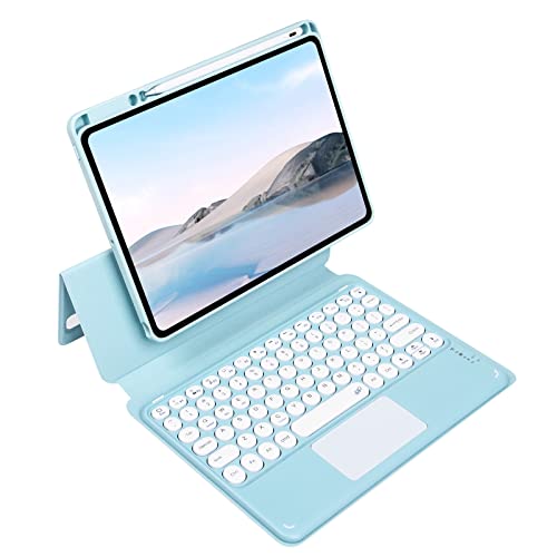 Bueuwe Tastatur hülle für iPad 9. Generation 2021 10.2 8./7. Vertikale Tastaturhülle mit Touchpad, durchsichtiger Rückseite, Abnehmbarer Tastatur,Sky Blue von Bueuwe
