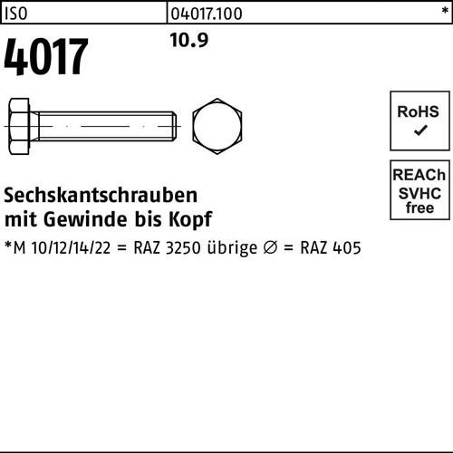 10 Stk. Bufab Sechskantschraube ISO 4017 VG M24x 140 10.9 1 Stück 10 Stk. Bufab Sechskantschraube ISO 4017 VG M24x 140 10.9 1 Stück von Bufab