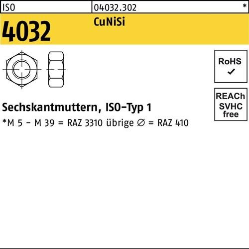 100 Stk. Bufab Sechskantmutter ISO 4032 M10 CuNiSi 100 Stück 040323020100000 100 Stk. Bufab Sechskantmutter ISO 4032 M10 CuNiSi 100 Stück 040323020100000 von Bufab