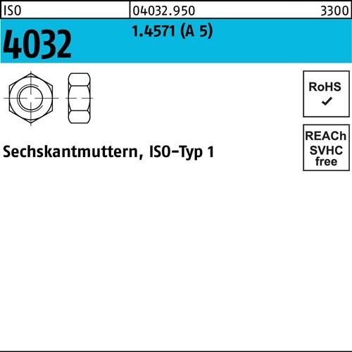 100 Stk. Bufab Sechskantmutter ISO 4032 M6 A 5 100 Stück 040329500060000 100 Stk. Bufab Sechskantmutter ISO 4032 M6 A 5 100 Stück 040329500060000 von Bufab