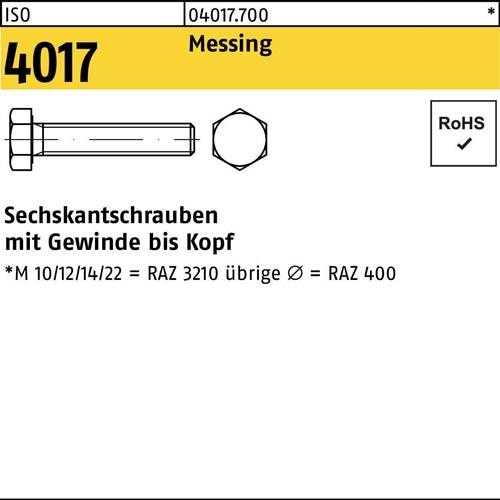 100 Stk. Bufab Sechskantschraube ISO 4017 VG M10x 45 Messing 100 Stück 100 Stk. Bufab Sechskantschraube ISO 4017 VG M10x 45 Messing 100 Stück von Bufab