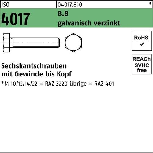 100 Stk. Bufab Sechskantschraube ISO 4017 VG M6x 6 8.8 galv.verz. 100 Stück 100 Stk. Bufab Sechskantschraube ISO 4017 VG M6x 6 8.8 galv.verz. 100 Stück von Bufab