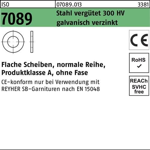 100 Stk. Bufab Unterlegscheibe ISO 7089 o.Fase 12 Stahl 300 HV galv.verz. 100St. 100 Stk. Bufab Unterlegscheibe ISO 7089 o.Fase 12 Stahl 300 HV galv.verz. 100St. von Bufab