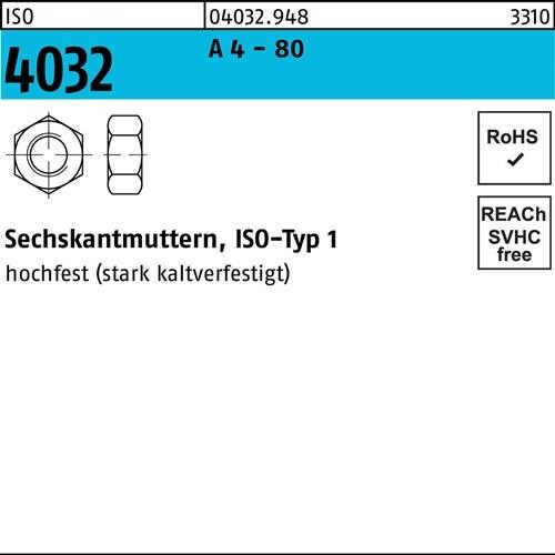 1000 Stk. Bufab Sechskantmutter ISO 4032 M5 A 4 - 80 1000 Stück 040329480050000 1000 Stk. Bufab Sechskantmutter ISO 4032 M5 A 4 - 80 1000 Stück 040329480050000 von Bufab