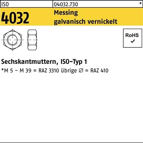 1000 Stk. Bufab Sechskantmutter ISO 4032 M6 Messing galv. vernickelt 1000 Stück 1000 Stk. Bufab Sechskantmutter ISO 4032 M6 Messing galv. vernickelt 1000 Stück von Bufab