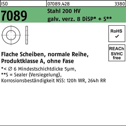 1000 Stk. Bufab Unterlegscheibe ISO 7089 o.Fase 8 Stahl 200 HV galv.verz. 8 1000 Stk. Bufab Unterlegscheibe ISO 7089 o.Fase 8 Stahl 200 HV galv.verz. 8 von Bufab