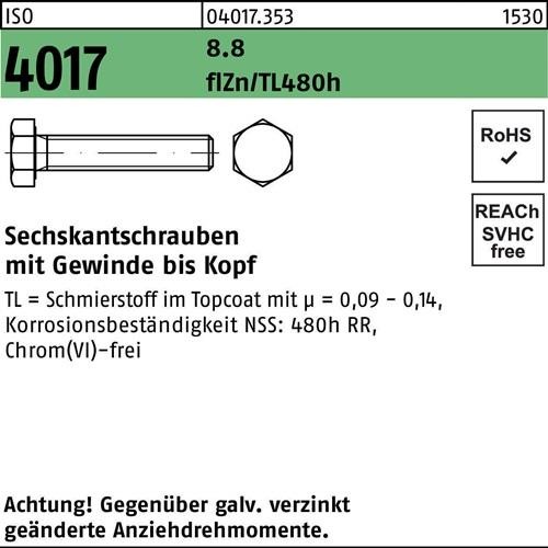 200 Stk. Bufab Sechskantschraube ISO 4017 VG M10x30 8.8 flZnnc 480h-L 200St. 200 Stk. Bufab Sechskantschraube ISO 4017 VG M10x30 8.8 flZnnc 480h-L 200St. von Bufab