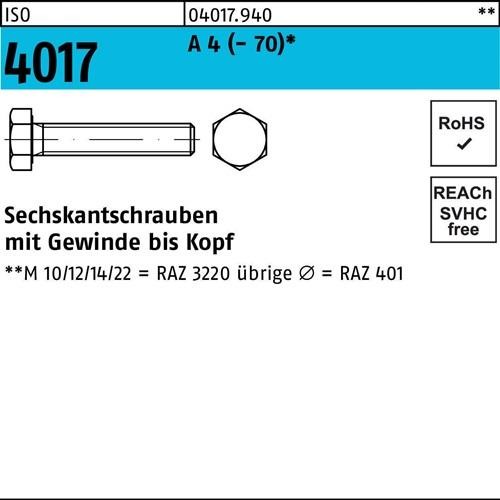 200 Stk. Bufab Sechskantschraube ISO 4017 VG M4x 16 A 4 200 Stück 200 Stk. Bufab Sechskantschraube ISO 4017 VG M4x 16 A 4 200 Stück von Bufab