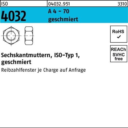 25 Stk. Bufab Sechskantmutter ISO 4032 M24 A 4 - 70 geschmiert 25 Stück 25 Stk. Bufab Sechskantmutter ISO 4032 M24 A 4 - 70 geschmiert 25 Stück von Bufab