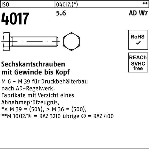 5 Stk. Bufab Sechskantschraube ISO 4017 VG M36x 100 5.6 AD W7 1 Stück 5 Stk. Bufab Sechskantschraube ISO 4017 VG M36x 100 5.6 AD W7 1 Stück von Bufab