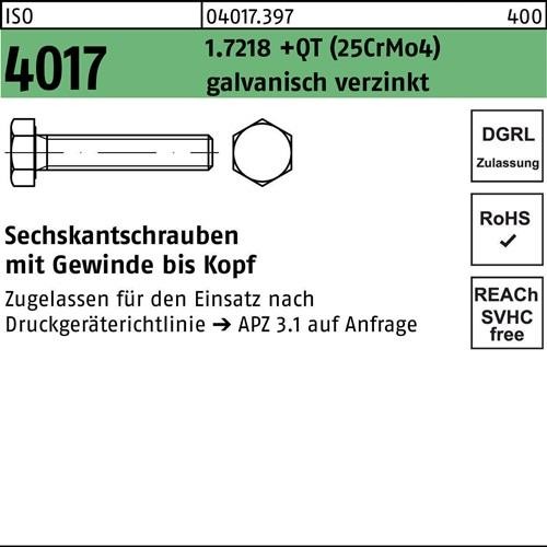Bufab Sechskantschraube ISO 4017 VG M33x100 1.7218 +QT (25CrMo4) galv.verz. 1St. von Bufab