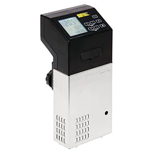 Buffalo 1.5 kW Tragbarer Sous Vide Edelstahl, Schwarz, Maximales Fassungsvermögen: 40 Liter, 5°C bis 99°C, LCD-Display, Leiser Tauchofen, Runde & flache Behälter, Professionell & Zuhause, DM868 von Buffalo