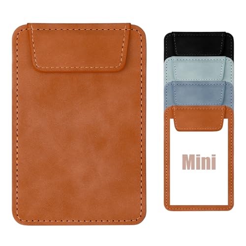 Buffmger Magnetisches Klemmbrett aus Wildleder, schmal, professionelles Schreibbrett mit sicherem Halt (Braun, Mini 12,1 x 8,3 cm) von Buffmger