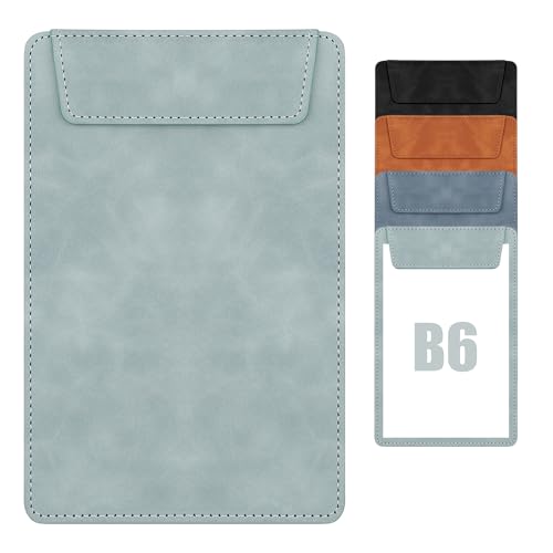 Buffmger Magnetisches Klemmbrett aus Wildleder, schmal, professionelles Schreibbrett mit sicherem Halt (Cyan, B6 8 × 5,5 cm) von Buffmger