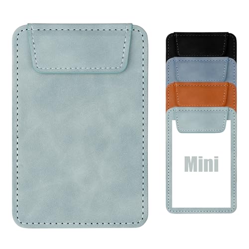 Buffmger Magnetisches Klemmbrett aus Wildleder, schmal, professionelles Schreibbrett mit sicherem Halt (Cyan, Mini 4,8 × 3,5 cm) von Buffmger