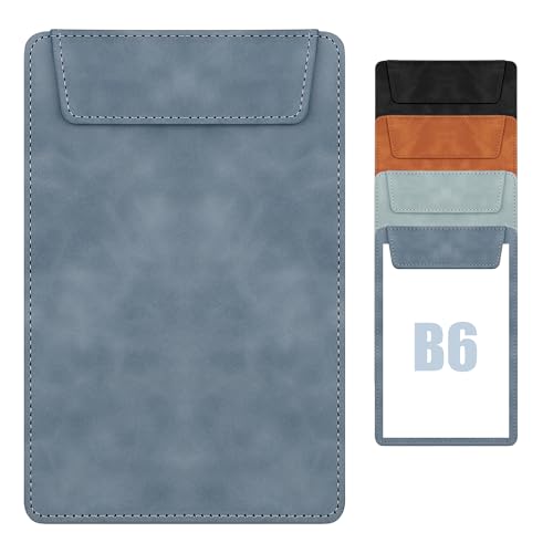 Buffmger Magnetisches Wildleder-Klemmbrett – Schlankes professionelles Schreibbrett mit sicherem Halt (Denim, B6 8 × 5,5 cm) von Buffmger