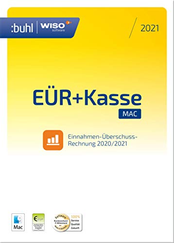 WISO EÜR+Kasse Mac 2021: Für die Einnahmen-Überschuss-Rechnung 2020/2021 inkl. Gewerbe- und Umsatzsteuererklärung | 2021 | Mac | Mac Aktivierungscode per Email von Buhl Data Service
