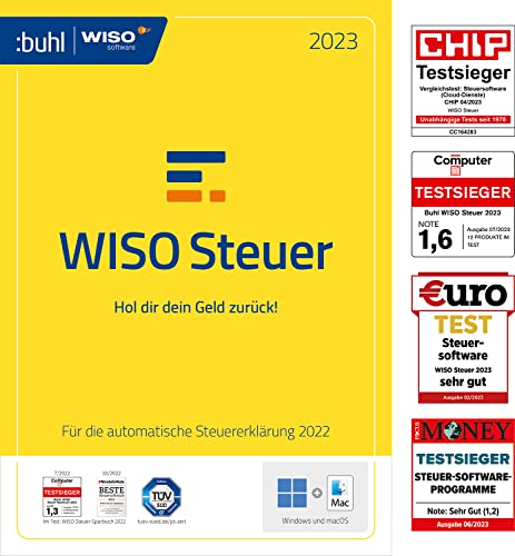 WISO Steuer 2023 (Steuerjahr 2022) Steuer Sparbuch, Mac, Start und Plus, für Browser, Windows, Mac, Smartphones und Tablets|Aktivierungscode per Email von Buhl Data Service