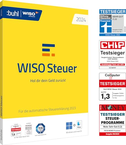 WISO Steuer 2024 (für Steuerjahr 2023), Für Windows, Mac, Smartphones und Tablets, Standardverpackung von Buhl Data Service