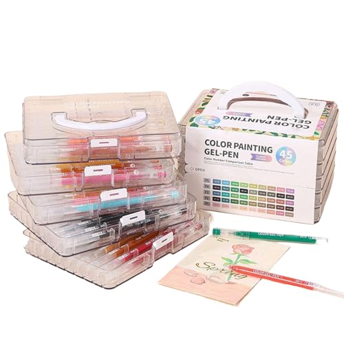 Buhygn Gelschreiber-Set, 45/72/99 Farben, Tintenstift mit großer Kapazität, Farbmarker, schnelle Tintenaufnahme, einfach zu verstauen, 1 Set, für Kritzeln und kreative Arbeiten Buhygn Gelschreiber-Set, 45/72/99 Farben, Tintenstift mit großer Kapazität, Farbmarker, schnelle Tintenaufnahme, einfach zu verstauen, 1 Set, für Kritzeln und kreative Arbeiten von Buhygn