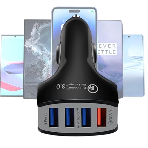 Car USB Charger Multi Port, Fast Charging 4 Ports Adapter with Smart Ic Technology, Compact Power Hub for Camping, Truck, Vehicle, Family Trips, Outdoor Adventures, Daily Commute von Buhyujkm