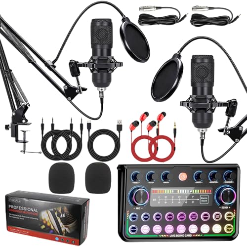 Podcast Equipment Bundle, Streaming Mikrofon Podcast Starter Kit USB Kondensator Soundboard Audio Mixer Kit mit Soundkarte für Streaming, Singen, Podcast-Aufnahme, geeignet für PC, Laptop, Telefon, Podcast Equipment Bundle, Streaming Mikrofon Podcast Starter Kit USB Kondensator Soundboard Audio Mixer Kit mit Soundkarte für Streaming, Singen, Podcast-Aufnahme, geeignet für PC, Laptop, Telefon, von Builrand