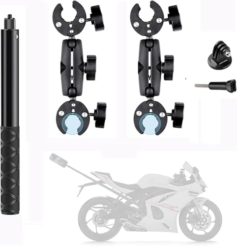 Upgraded 360 Grad Kamerahalterung mit Doppelklemme und Fünfstufig Verstellbarer Selfie-Stick, Motorcycle Mount für Insta360 X4 X3 X2 ONE RS Ace Pro Ace Hero 12/11/10 Motorrad Kit Kamera Halterung Upgraded 360 Grad Kamerahalterung mit Doppelklemme und Fünfstufig Verstellbarer Selfie-Stick, Motorcycle Mount für Insta360 X4 X3 X2 ONE RS Ace Pro Ace Hero 12/11/10 Motorrad Kit Kamera Halterung von Builrand