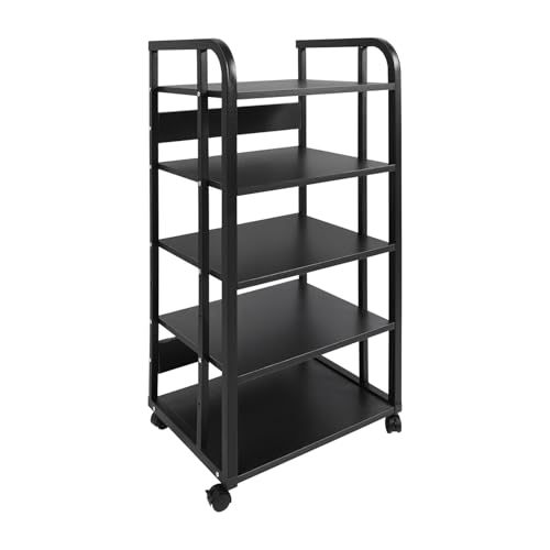 Schwarz 5-etagiger AV-Medienständer, Eck-TV-Unterhaltungszentrum Stereo Komponenten Ständer Beweglicher Audio Medienständer, für Zuhause, Büro, Theater und Geschäfte 50 * 40 * 100cm Schwarz 5-etagiger AV-Medienständer, Eck-TV-Unterhaltungszentrum Stereo Komponenten Ständer Beweglicher Audio Medienständer, für Zuhause, Büro, Theater und Geschäfte 50 * 40 * 100cm von Bukeey