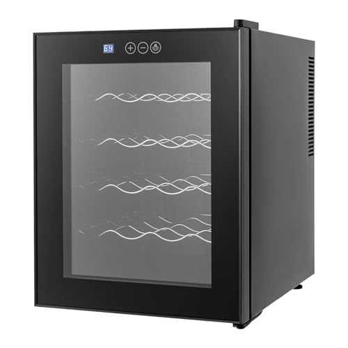 Schwarz Getränkekühlschrank, 20 Flaschen Mini-Kühlschrank mit gehärteter Glastür Elektrischer Weinkühler, für Restaurants, Büros, Bars, Hotels 50.2 * 40 * 53cm von Bukeey
