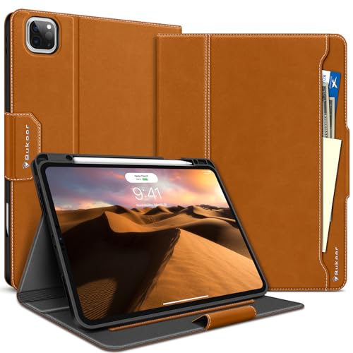 BuKoor iPad Pro 12.9 Zoll 2022/2021/2020 Case Generation mit Apple Pencil Halter PU Leder Smart Stand Magnetverschluss Stoßfeste Hülle für iPad Pro 12.9 6./5./4. von Bukoor