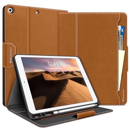 Bukoor Hülle für iPad 10.2 Zoll 9./8./7th Generation (2021/2020/2019) mit Stifthalter, Auto Sleep/Wake PU Leder Hülle mit Tasche & Multi-Winkel Stand Soft TPU Back Cover von Bukoor