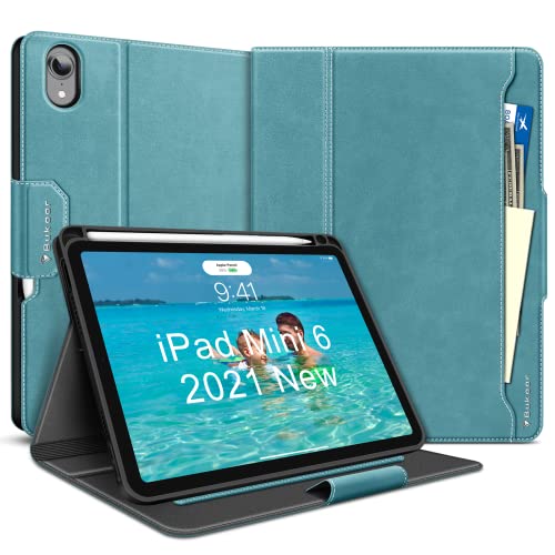 Bukoor Hülle für iPad Mini 6 2021, iPad Mini 6 Hülle 8 3 Zoll, PU Leder Case Schutzhülle, Auto Schlaf/Aufwach iPad Mini 6 Smart für Apple, Vielseitiger Ständer Unterstützt Pencil 2 Laden, Grün von Bukoor