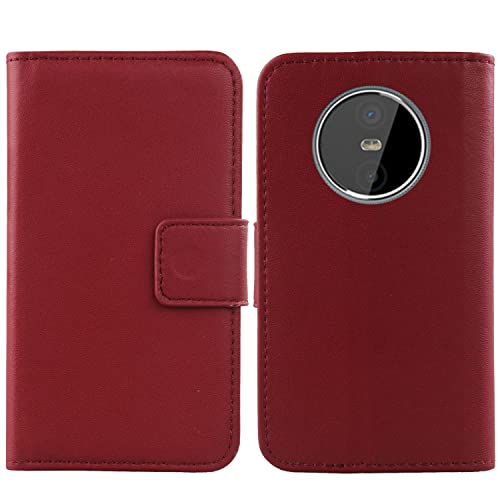 Bulbior Echt Leder Tasche Für Gigaset GX6 6.6" Hülle Handy Flip Lederhülle Handyhülle Brieftasche Kartenfächer Schutz Premium Case Cover Etui (Dark Rot) von Bulbior